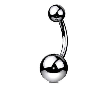 BANANA DA OMBELLICO IN TITANIO 10mm/12MM - 16MM - 14G SFERA SUPERIORE 4MM SFERA inferiore 6MM - immagine 1